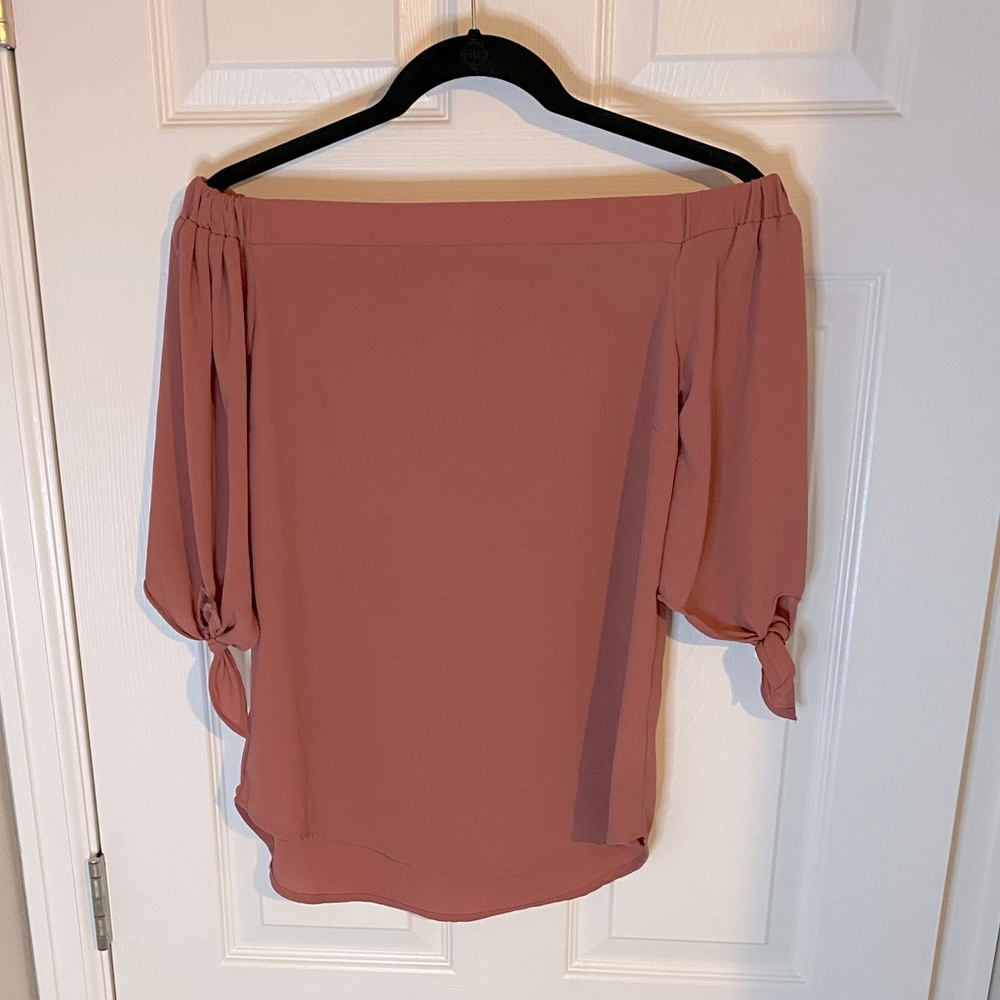 Monteau Off the Shoulder Pink Blouse Size M